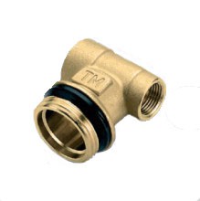 Тройник (концевик) для коллектора латунный 3/4"х1/2"х3/8"