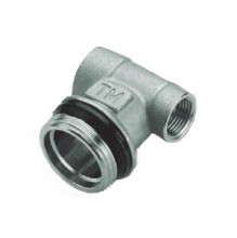Тройник (концевик) для коллектора никелированный 3/4"х1/2"х3/8"